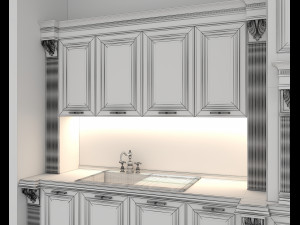 Classic European style Kitchen Cabinet 21 3Dモデル