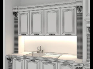 Classic European style Kitchen Cabinet 21 3D Model