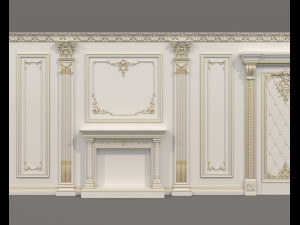 Wall Molding in Classic French style 33 Model 3D