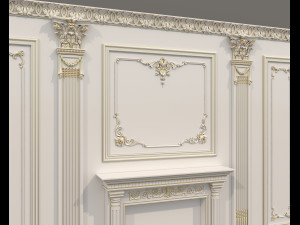 Wall Molding in Classic French style 33 Model 3D