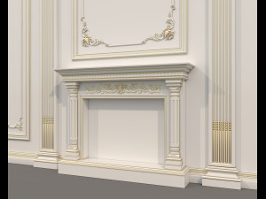 Wall Molding in Classic French style 33 Model 3D