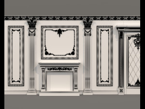Wall Molding in Classic French style 33 Model 3D