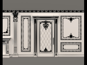 Wall Molding in Classic French style 33 Model 3D