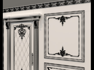 Wall Molding in Classic French style 33 Model 3D