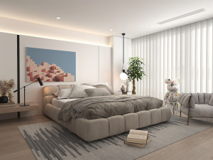 Modern Bedroom Scene 32 3D Model