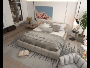Modern Bedroom Scene 32 3D Model