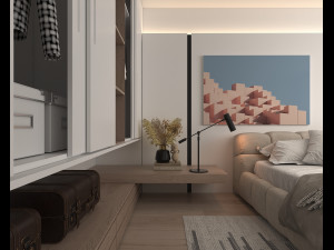Modern Bedroom Scene 32 3D Model