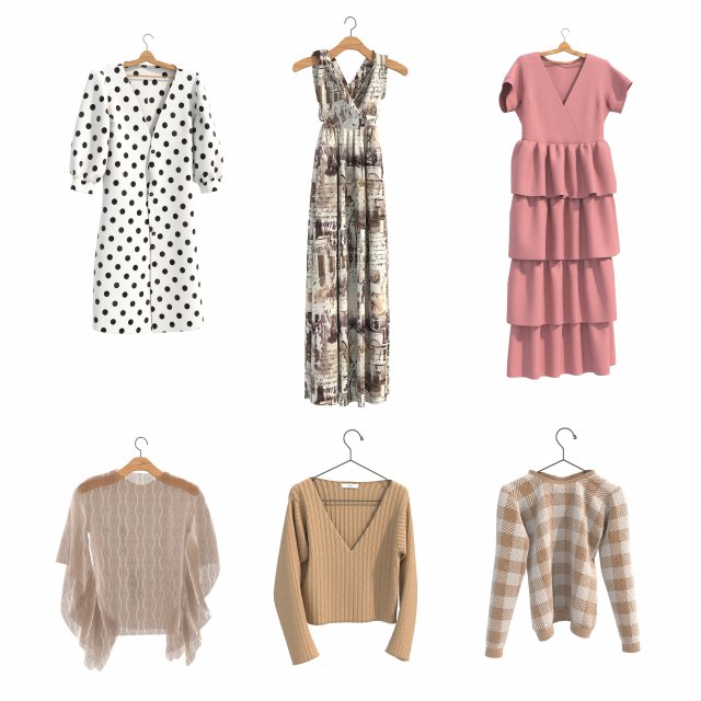 Women Clothing Collection 16 Modello 3D .c4d .max .obj .3ds .fbx .stl .blend 
