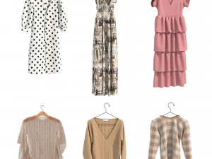 Cole&ccedil;&atilde;o de roupas femininas 16 Modelo 3D
