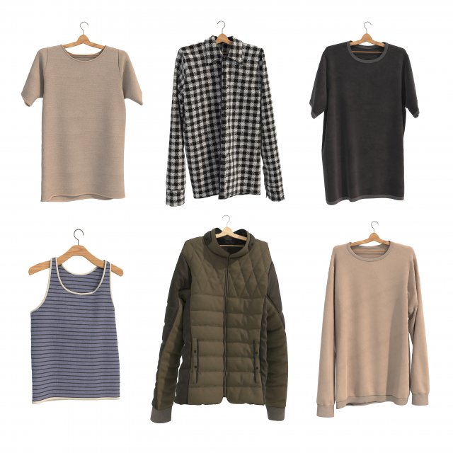 Clothing on Hanger 6 3D 模型 .c4d .max .obj .3ds .fbx .stl .blend 
