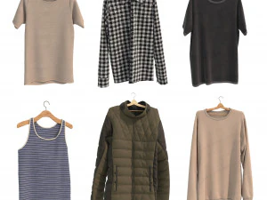 ハンガーに掛けた衣類 6 3Dモデル