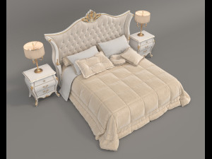 Classic European style Bed set 56 3D Model