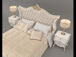 Classic European style Bed set 56 3D Model