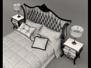 Classic European style Bed set 56 3D Model