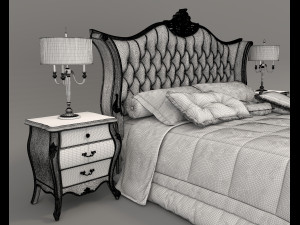 Classic European style Bed set 56 3D Model
