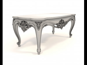 Classic European Style Coffee Table and Armchair 21 Model 3D