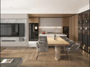 Sala de estar e cozinha, cena 3 Modelo 3D