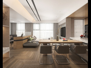Living Room and Kitchen Scene 3 3D मॉडल