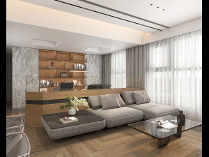 Living Room and Kitchen Scene 3 3D मॉडल