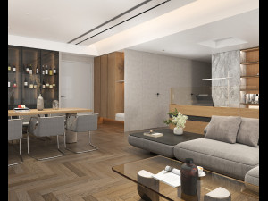Living Room and Kitchen Scene 3 3D मॉडल