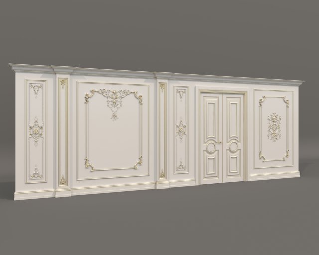 Wall Molding in Classic French style 34 3D Model .c4d .max .obj .3ds .fbx .stl .blend 
