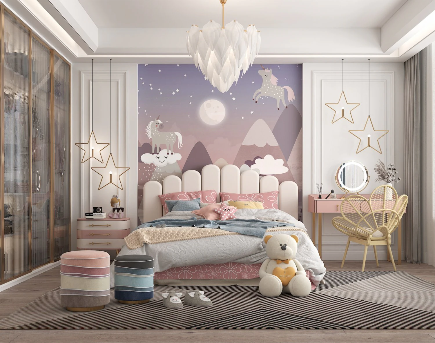 Dormitorio infantil de estilo moderno. Modelo 3D .c4d .max .obj .3ds .fbx .stl .blend 