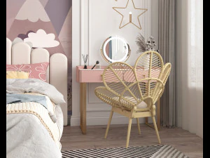 Dormitorio infantil de estilo moderno. Modelo 3D