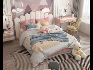 Dormitorio infantil de estilo moderno. Modelo 3D