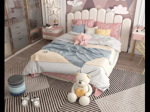 Dormitorio infantil de estilo moderno. Modelo 3D