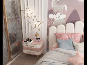Dormitorio infantil de estilo moderno. Modelo 3D