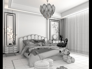 Modern style Children Bedroom Model 3D
