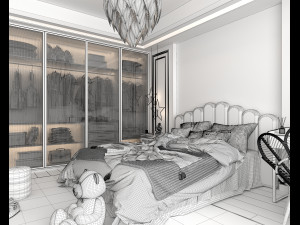 Modern style Children Bedroom Model 3D