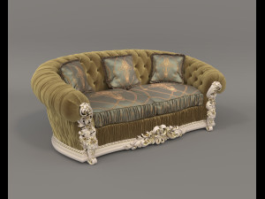 Classic European style Sofa and Armchair set 3 Modelo 3D