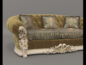 Classic European style Sofa and Armchair set 3 Modelo 3D