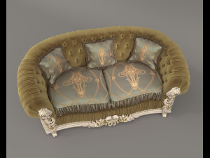 Classic European style Sofa and Armchair set 3 Modelo 3D