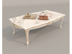 Classic European Style Coffee Table and Armchair 22 Modelo 3D