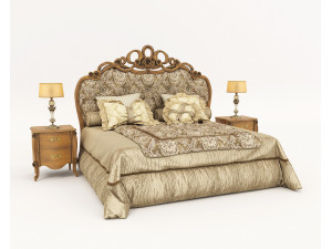 Classic European style Bed set 57 3D 模型