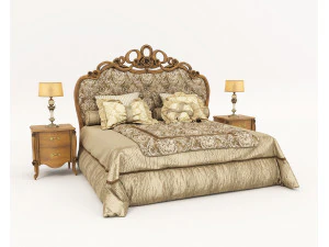 クラシックヨーロピアンスタイルベッドセット57 3Dモデル
