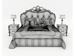 Classic European style Bed set 57 3D Model