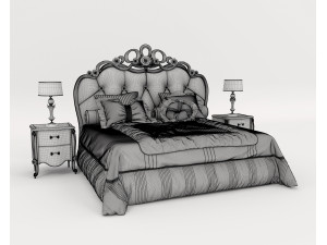 Classic European style Bed set 57 3D Model