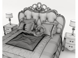 Classic European style Bed set 57 3D Model