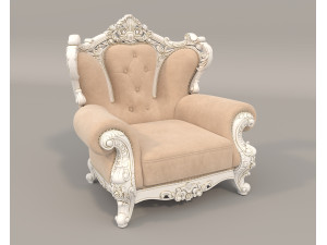 Classic European Style Coffee Table and Armchair 23 3D 모델