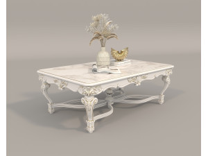 Classic European Style Coffee Table and Armchair 23 3D 모델