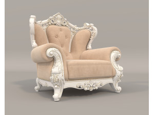 Classic European Style Coffee Table and Armchair 23 3D 모델