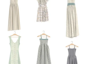 Cole&ccedil;&atilde;o Vestido em Cabide 9 Modelo 3D