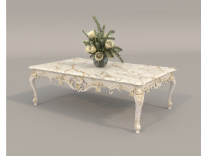Classic European Style Coffee Table and Armchair 24 3Dモデル