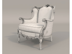 Classic European Style Coffee Table and Armchair 24 3Dモデル