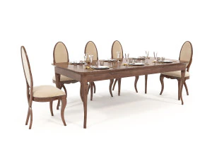 欧式餐桌椅12 3D 模型