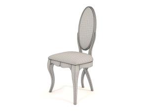 European style Dining Table and Chairs 12 Model 3D