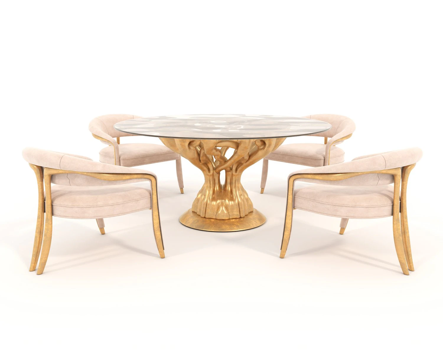 Modern Dining Table and Chairs 39 3D Model .c4d .max .obj .3ds .fbx .stl .blend 